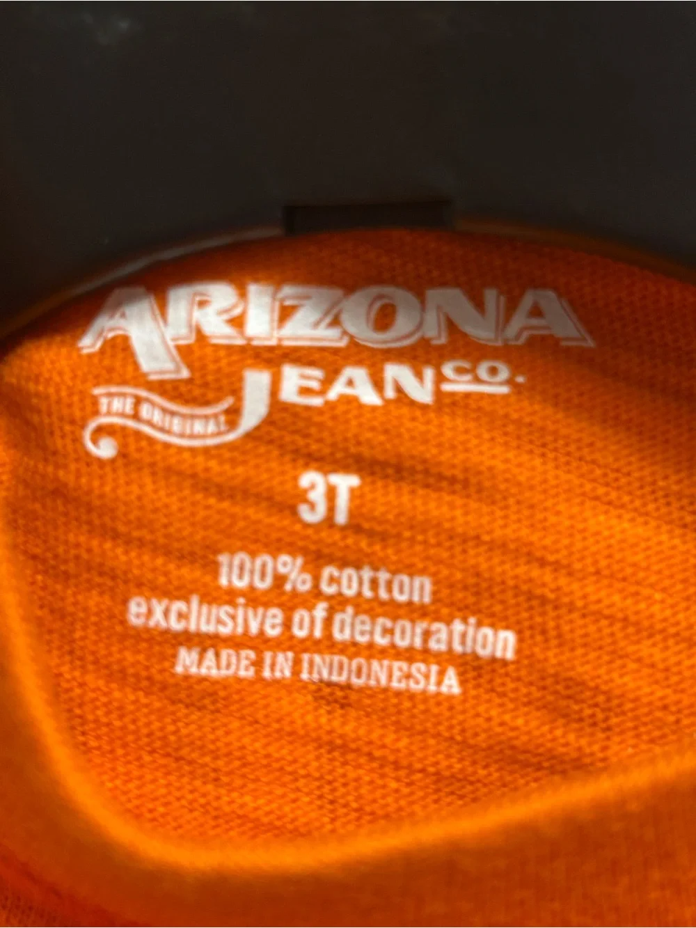 NWT-Boys Arizona Jean Company Orange Tee with Navy '63' On The Front